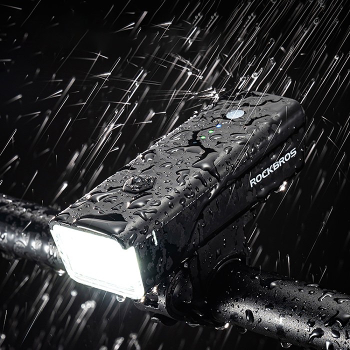 Rockbros 24510003001 Front Bike Light 260 lm + USB-C - USB-A Cable - Black