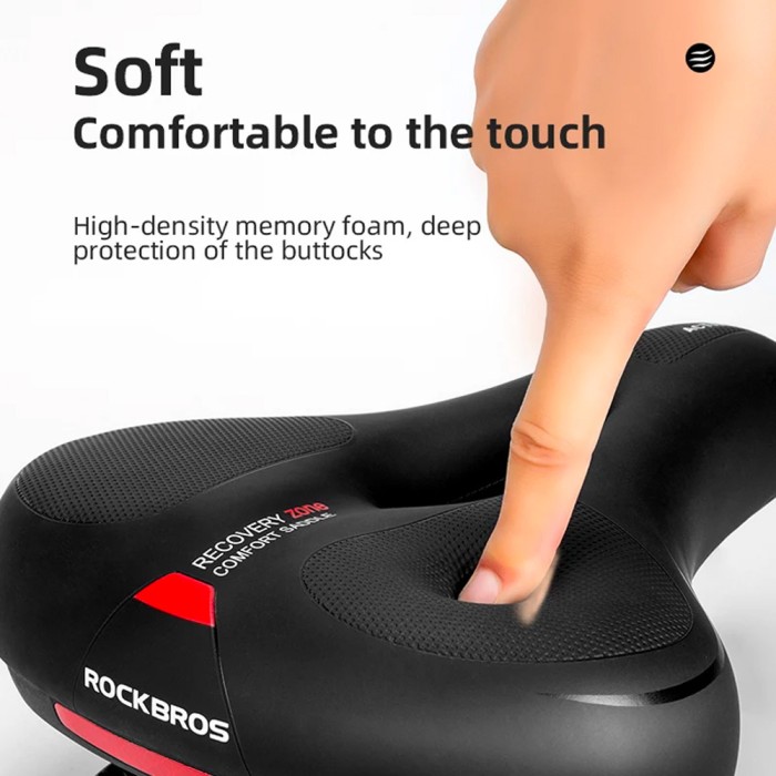 Rockbros AQ-6090R bicycle saddle - black and red