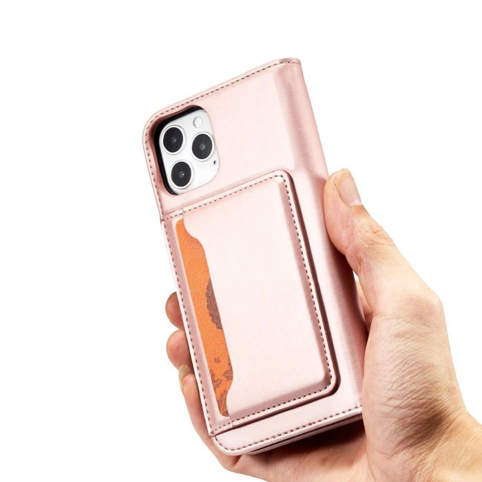 Magnet Card Case for iPhone 12 Pouch Card Wallet Card Stand Pink