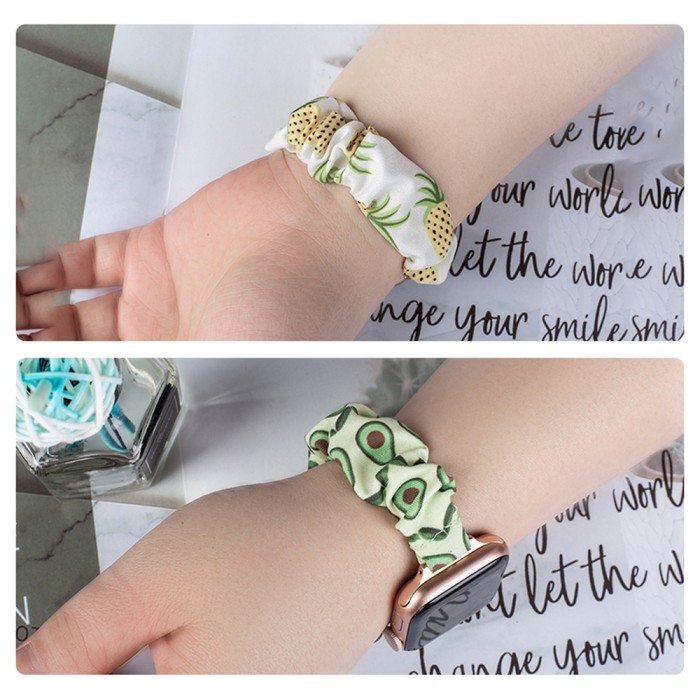 Fabric band for Apple Watch 42 / 44 / 45 mm strap bracelet rubber band - avocado