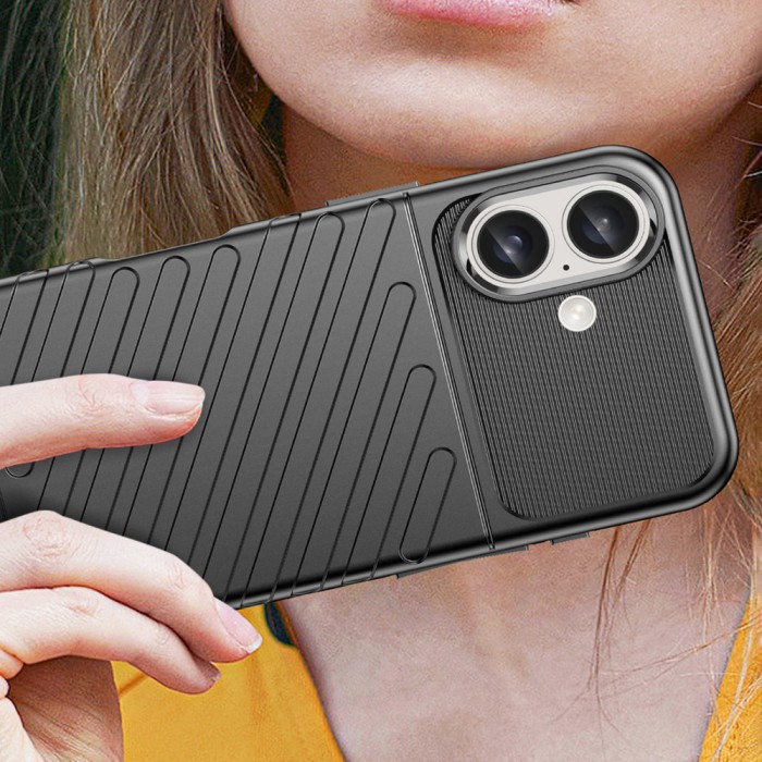 Thunder Case for iPhone 16 Plus Silicone Case - Black