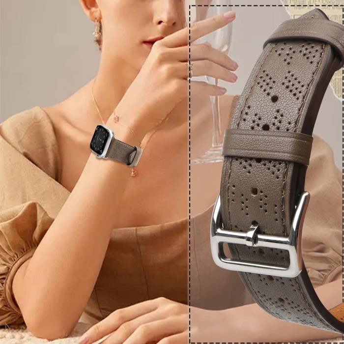 Strap Leather for Apple Watch 38 / 40 / 41 mm band bracelet - dark brown
