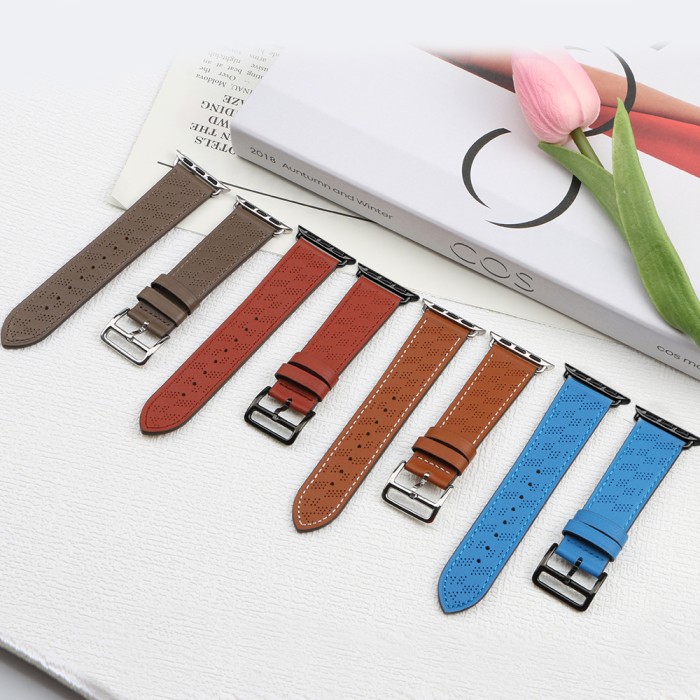 Strap Leather for Apple Watch 38 / 40 / 41 mm band bracelet - dark brown