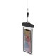 PVC waterproof phone case with lanyard - black
