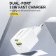Wozinsky WWCEAC GaN USB-A USB-C 33W Wall Charger - White