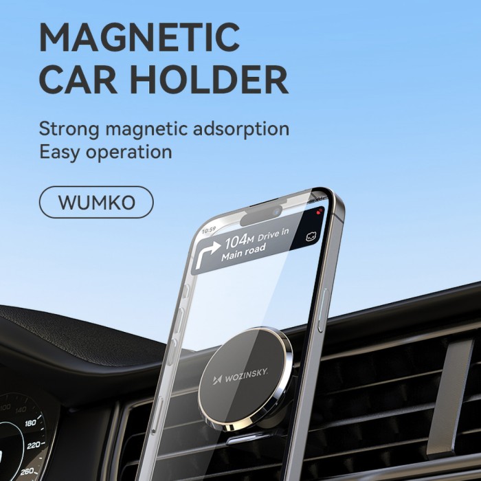Wozinsky WUMKO Magnetic Phone Holder for Car Air Vent - Black