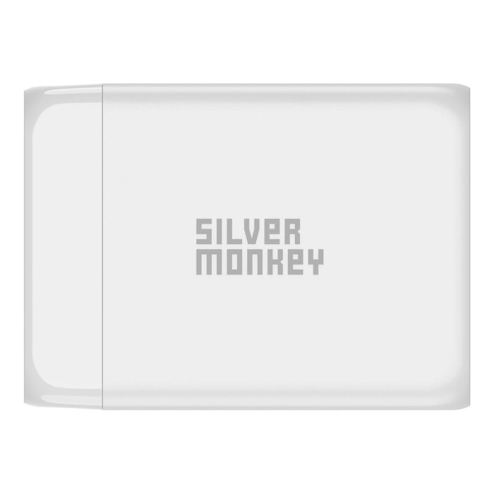 Silver Monkey SMA156 200W GaN charger 3x USB-C PD USB-A QC 3.0 with detachable power cable - white