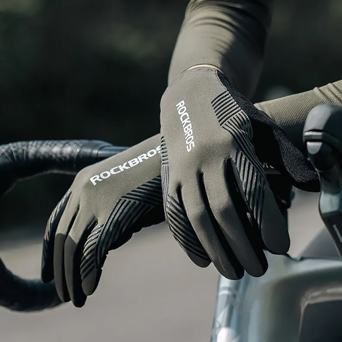 Rockbros 16110006003 shock-absorbing cycling gloves size L - green and black