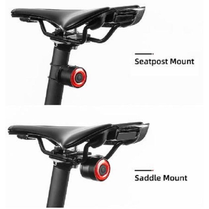 Rockbros Q3 Rear Bike Light with Smart Stop System - Black