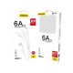 Dudao L8A-3in1 USB-A - USB-C / micro USB / Lightning 480Mb/s Cable 1.2m - White