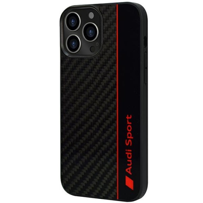Audi Carbon Fiber Stripe iPhone 13 Pro / 13 6.1" black/black hardcase AUS-TPUPCIP13P-R8/D1-BK