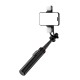 Selfie stick WC12YDS 1.3m aluminum alloy telescopic tripod with dual lamp and phone holder - black