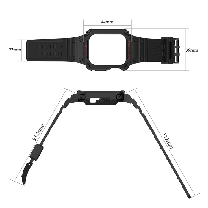 Protect Strap Band for Apple Watch 38/40/41mm Armored Case Strap - Pink
