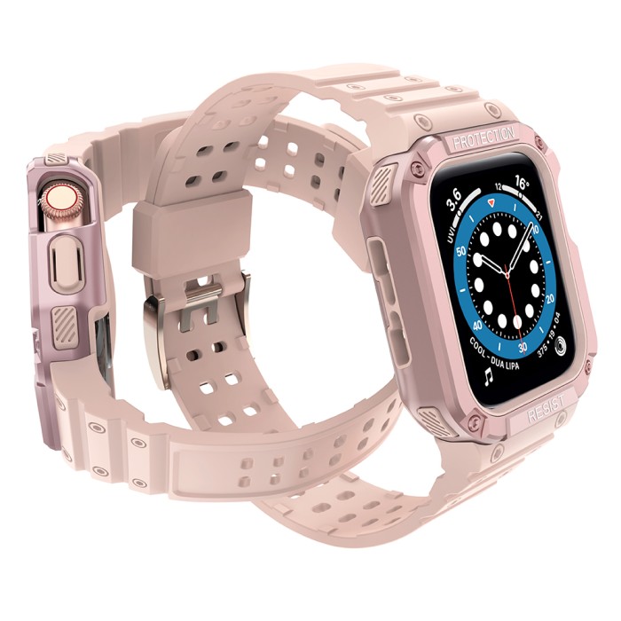 Protect Strap Band for Apple Watch 38/40/41mm Armored Case Strap - Pink