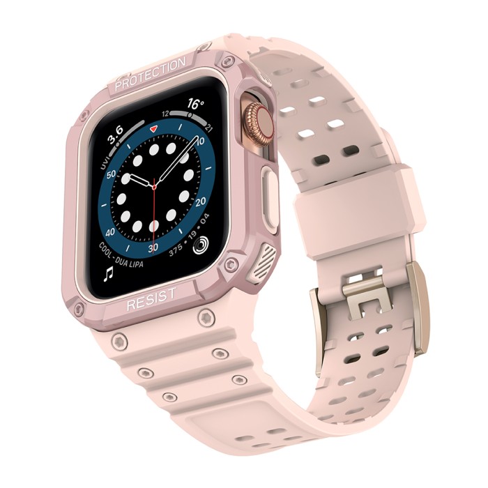 Protect Strap Band for Apple Watch 38/40/41mm Armored Case Strap - Pink