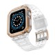 Protect Strap Band for Apple Watch 38/40/41mm Armored Case Strap - Transparent, Rose Gold