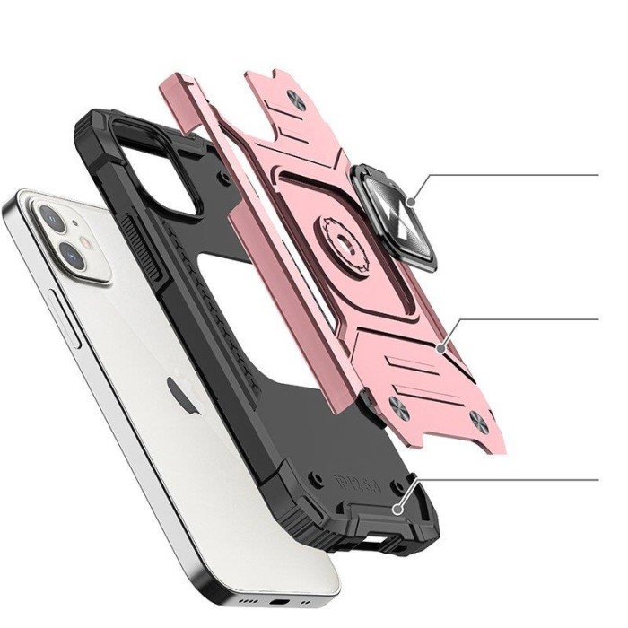 Wozinsky Ring Armor iPhone 14 case armored cover magnetic holder ring gold