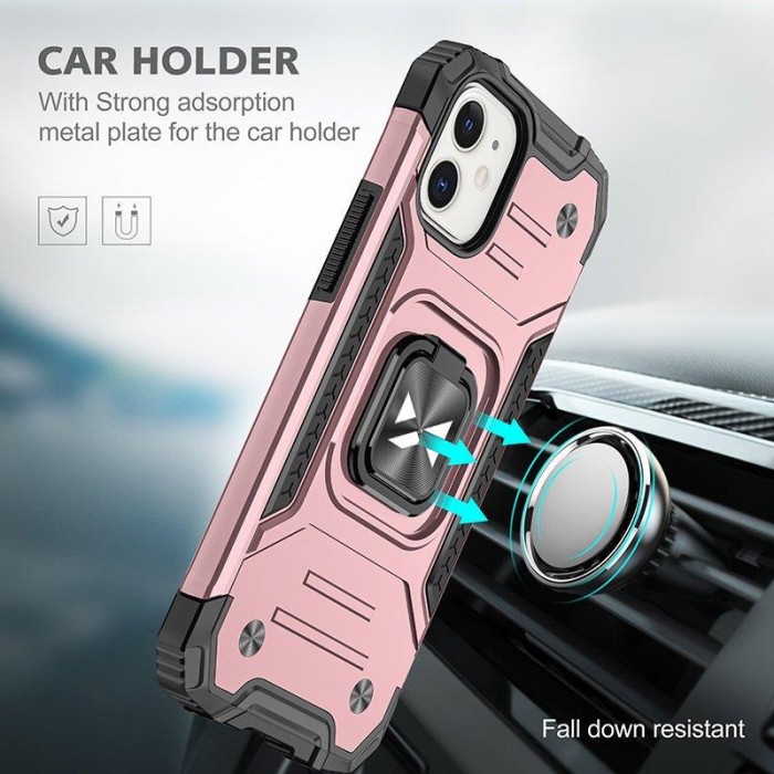 Wozinsky Ring Armor iPhone 14 case armored cover magnetic holder ring gold
