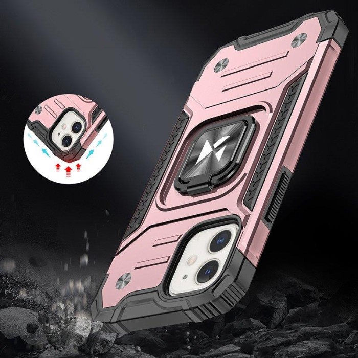 Wozinsky Ring Armor iPhone 14 case armored cover magnetic holder ring gold
