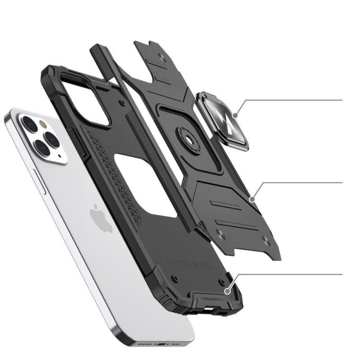 Wozinsky Ring Armor iPhone 14 Pro case armored cover magnetic holder ring gold