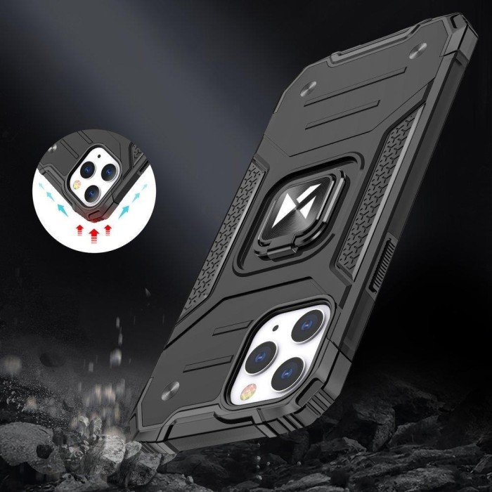 Wozinsky Ring Armor iPhone 14 Pro case armored cover magnetic holder ring gold