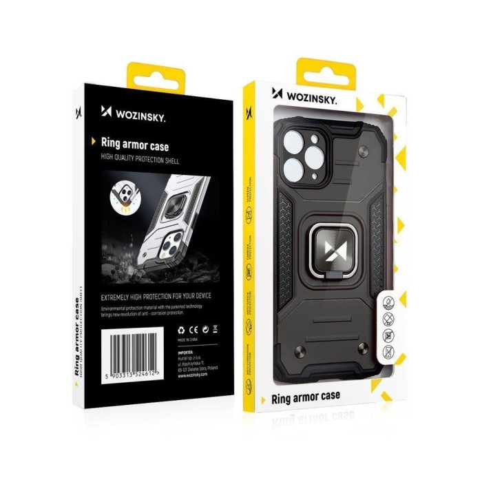 Wozinsky Ring Armor iPhone 14 Pro case armored cover magnetic holder ring gold