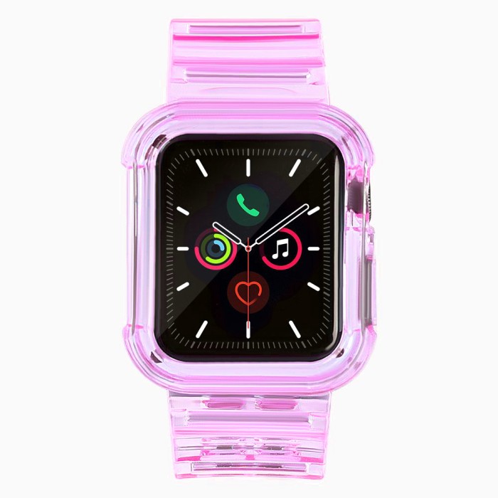 Silicone Band Strap Bracelet Case Strap Light Set for Apple Watch 42mm - Red