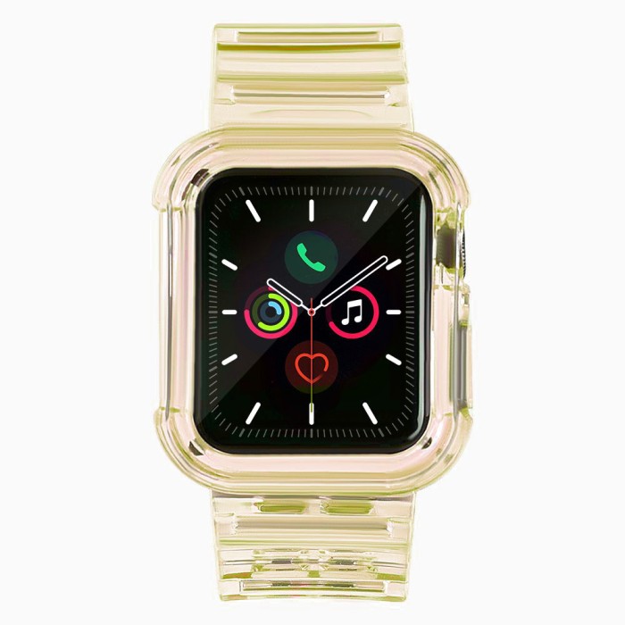 Silicone Band Strap Bracelet Case Strap Light Set for Apple Watch 42mm - Yellow