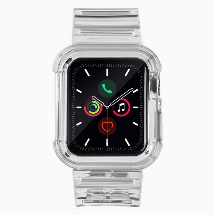 Silicone Band Strap Bracelet Case Strap Light Set for Apple Watch 40mm - Black