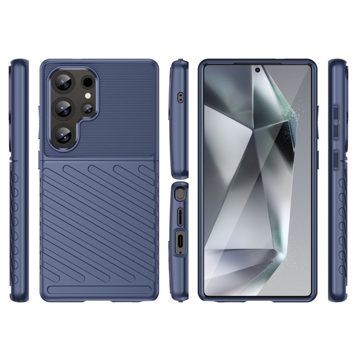 Thunder Case Samsung Galaxy S25 Ultra Silicone Armored Case - Blue