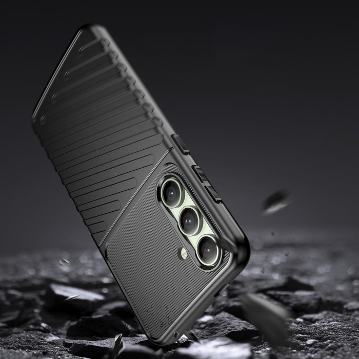Thunder Case for Samsung Galaxy S24 FE Silicone Armored Cover - Black