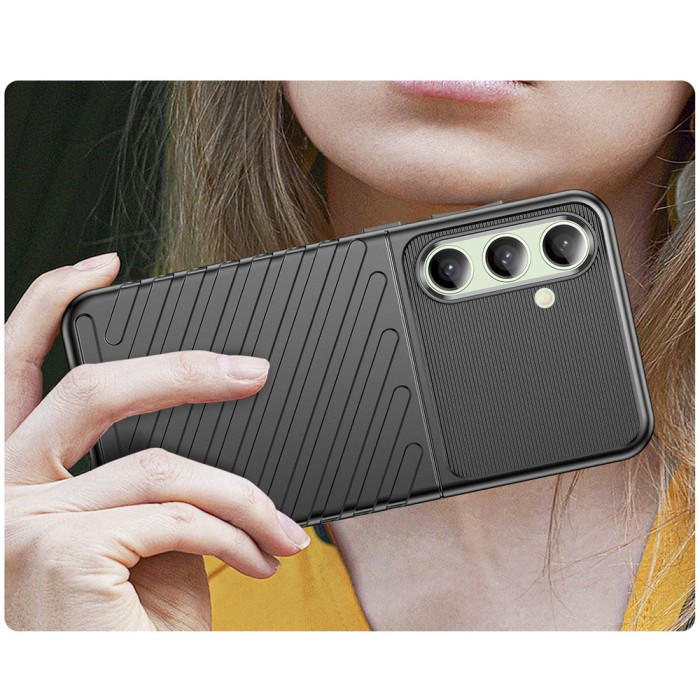 Thunder Case for Samsung Galaxy S24 FE Silicone Armored Cover - Black