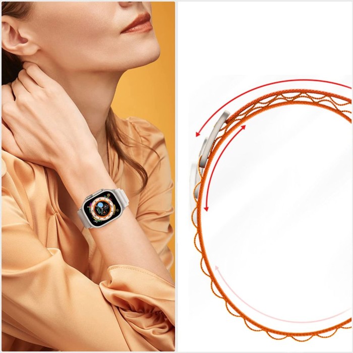 Tech-Protect Nylon Pro Strap for Apple Watch 4 / 5 / 6 / 7 / 8 / 9 / SE / Ultra 1 / 2 (42/44/45/49 mm) - Orange