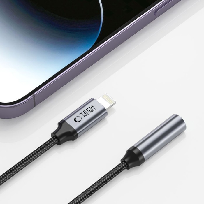 Tech-Protect UltraBoost Lightning / 3.5mm mini jack adapter - black