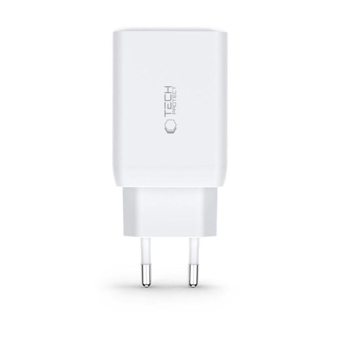 Tech-Protect C65W charger 2x USB-C PD 65W / USB-A QC 3.0 - black