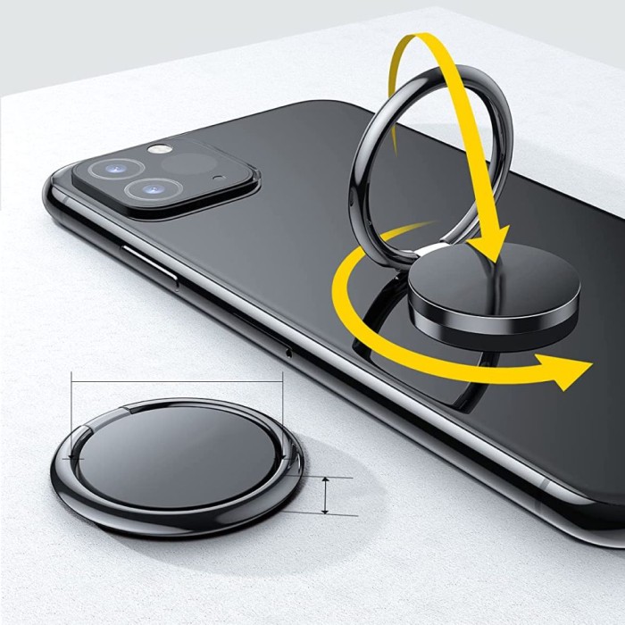 Tech-Protect Magnetic Phone Ring Holder / Ring with Stand Function - Black