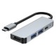HUB Tech-Protect V2 4in1 USB-C - USB-A 3.0 / USB-A 2.0 / USB-C / HDMI - gray