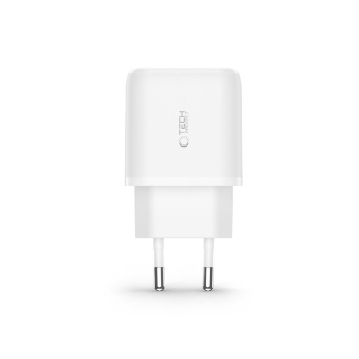 Tech-Protect C20W charger USB-C PD 20W / USB-A QC 3.0 - white