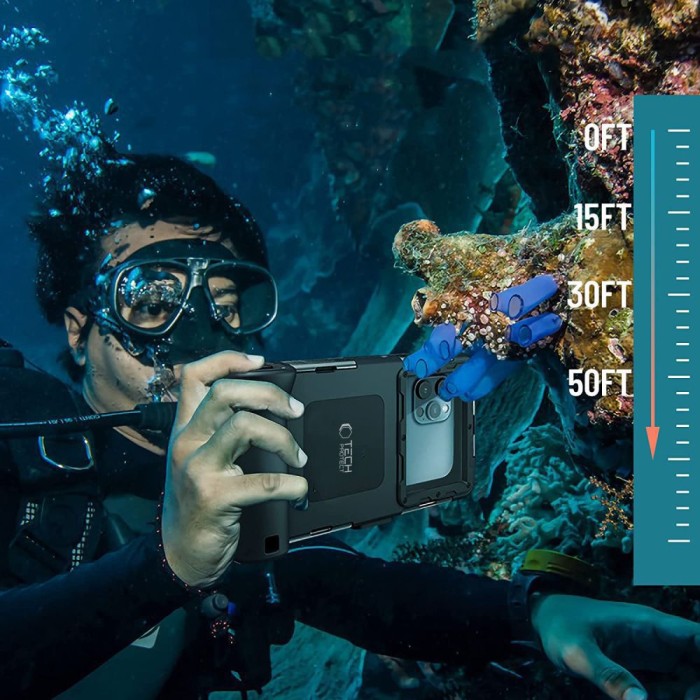 Tech-Protect Waterproof Case IPX8 for 4.7-6.7" Smartphones - Black