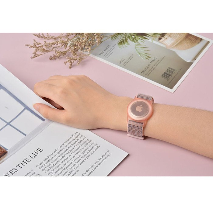 Tech-Protect Nylon Strap for Kids for Apple AirTag - Pink