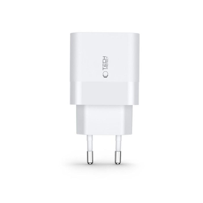 Tech-Protect C30W charger USB-C PD 30W / USB-A QC 3.0 - white