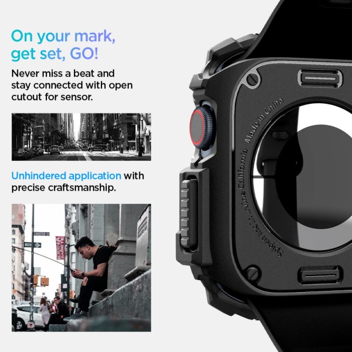 Spigen Rugged Armor Case for Apple Watch 10 46mm - Black