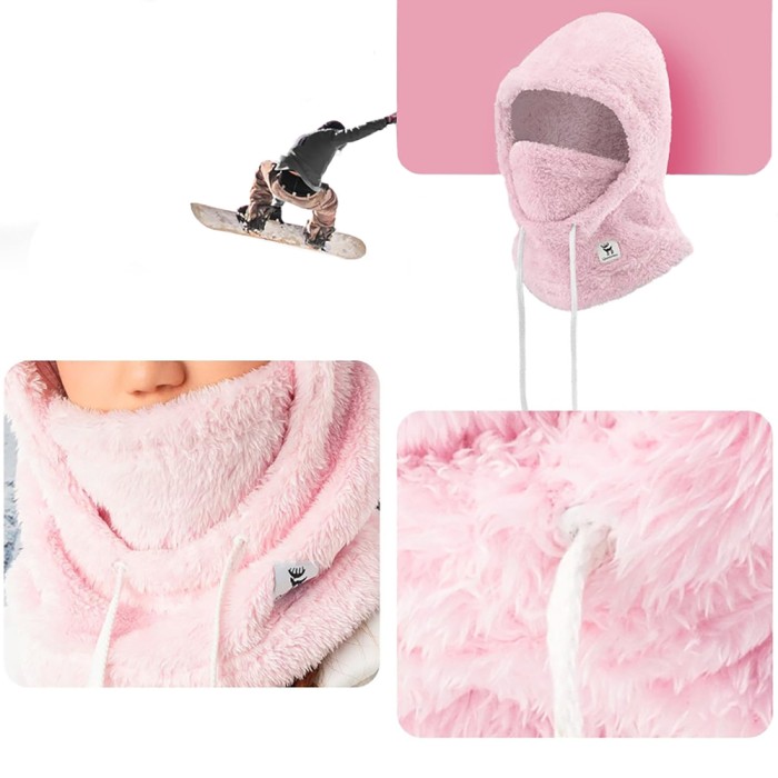 Qunature Arctic Velvet Ski Balaclava Size M - Pink
