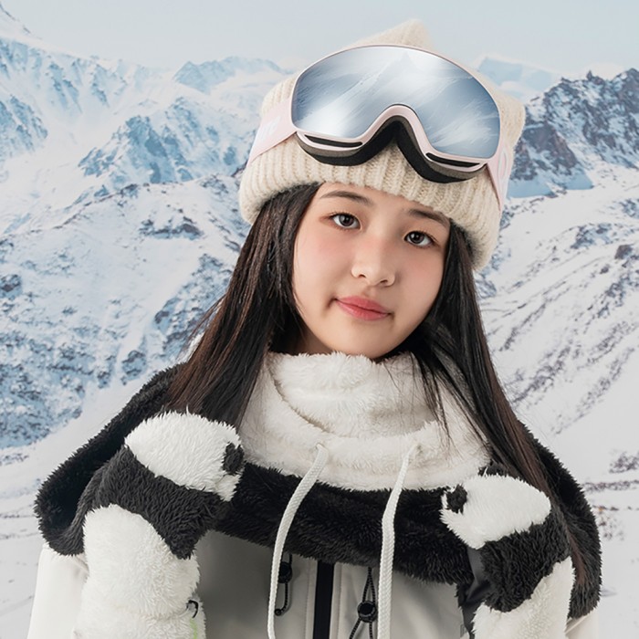 Qunature Pink Children&amp;#39;s skiing goggles (medium/large children&amp;#39;s version)