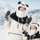 Qunature Panda Heat Transfer Ski Gloves Kids Size S - Black/White