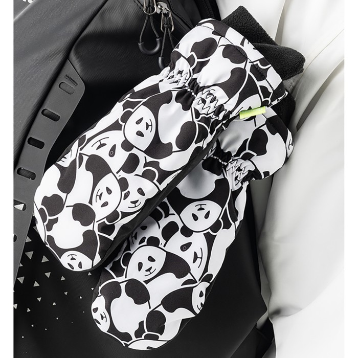Qunature Panda Heat Transfer Ski Gloves Kids Size S - Black/White