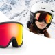 Qunature White Ski Goggles for Adults - Black