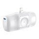 Wozinsky WF16-YLS 5000mAh 15W Lightning Mini Power Bank with Built-in USB-C Cable and Apple Watch Charger - White