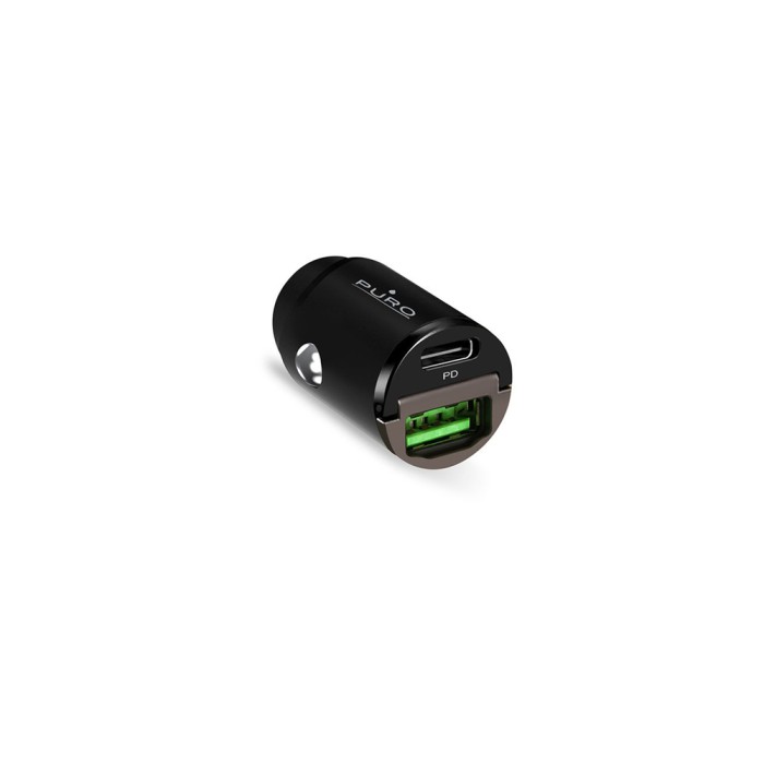 Puro Mini 30W Power Delivery USB-C USB-A Car Charger - Black
