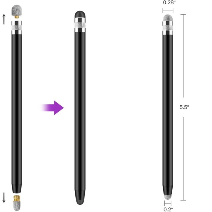 Tech-Protect USP100 4-TIP Touch Stylus Passive Pen - Black